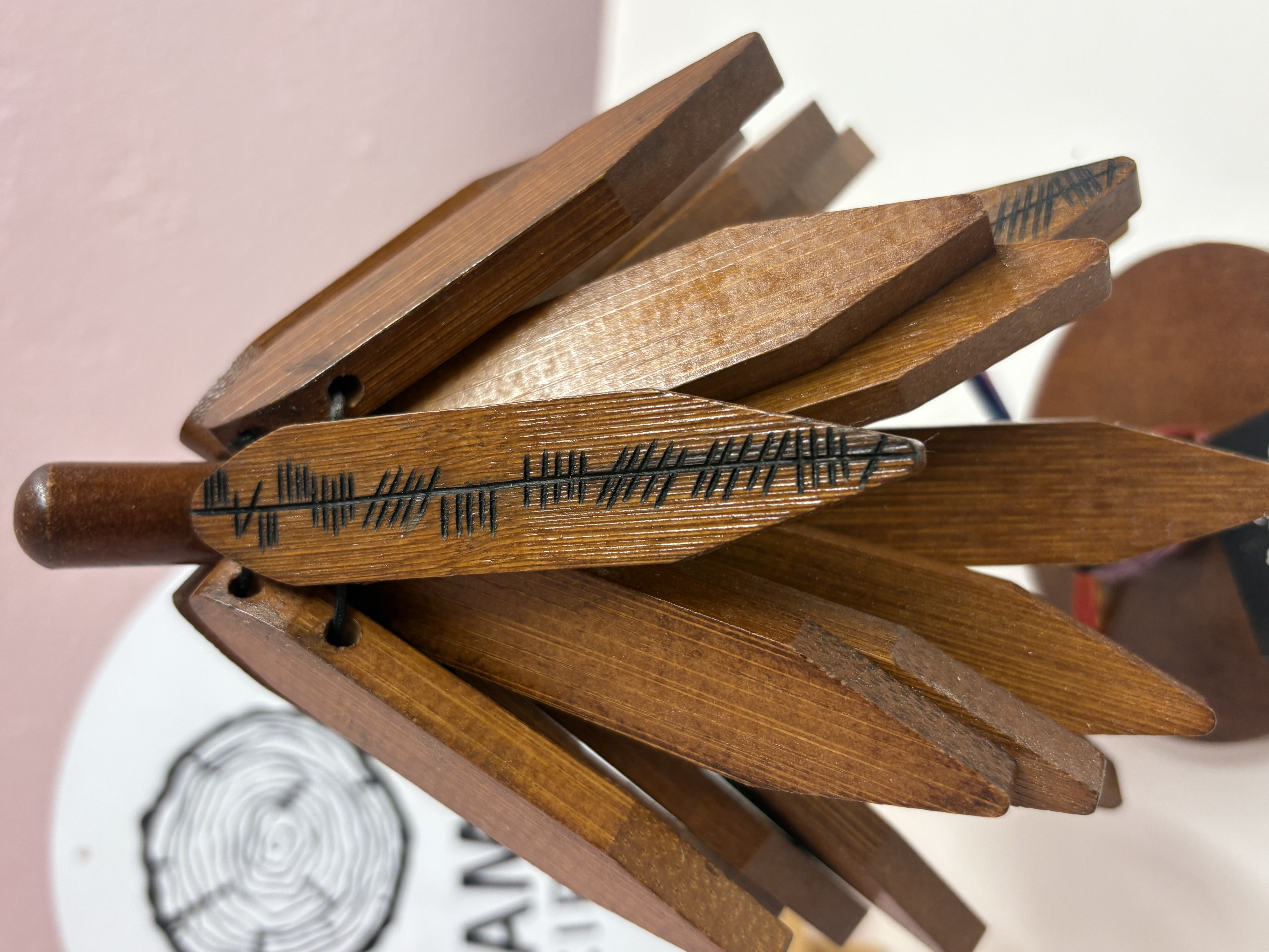 Ogham Inscribed Christmas Tree Coaster