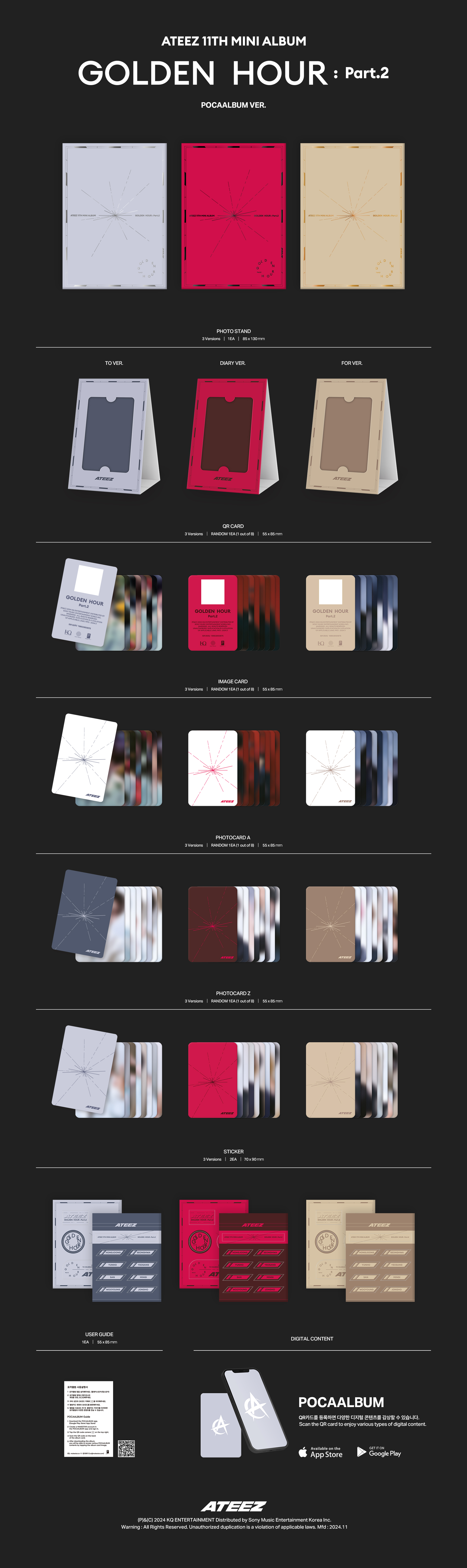 ATEEZ - 11th Mini Album GOLDEN HOUR : Part.2 (POCAALBUM)
