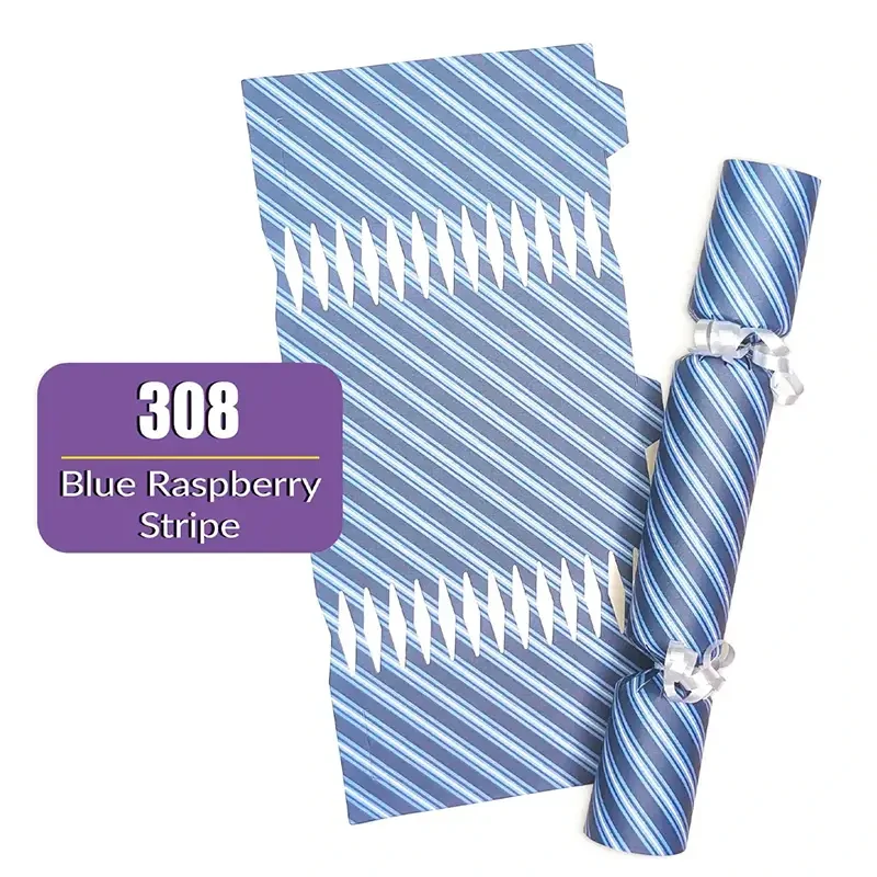 Blue Raspberry Stripes - DIY Cracker Kit - Set of 6