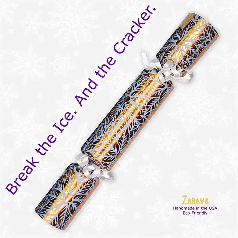 Bronze Poinsettia on Icy Blue - DIY Cracker Kit - Set of 6