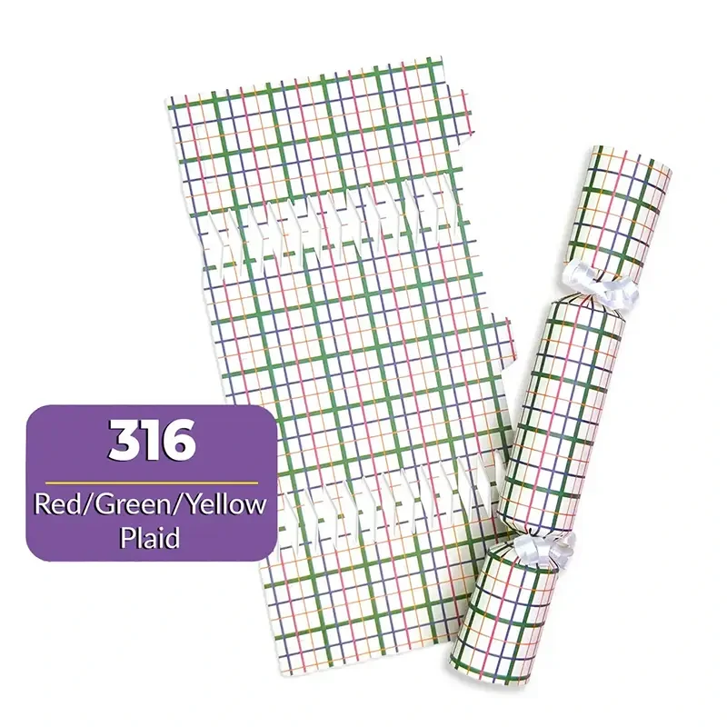 Red, Green, & Yellow Plaid - DIY Cracker Kit - Set of 6