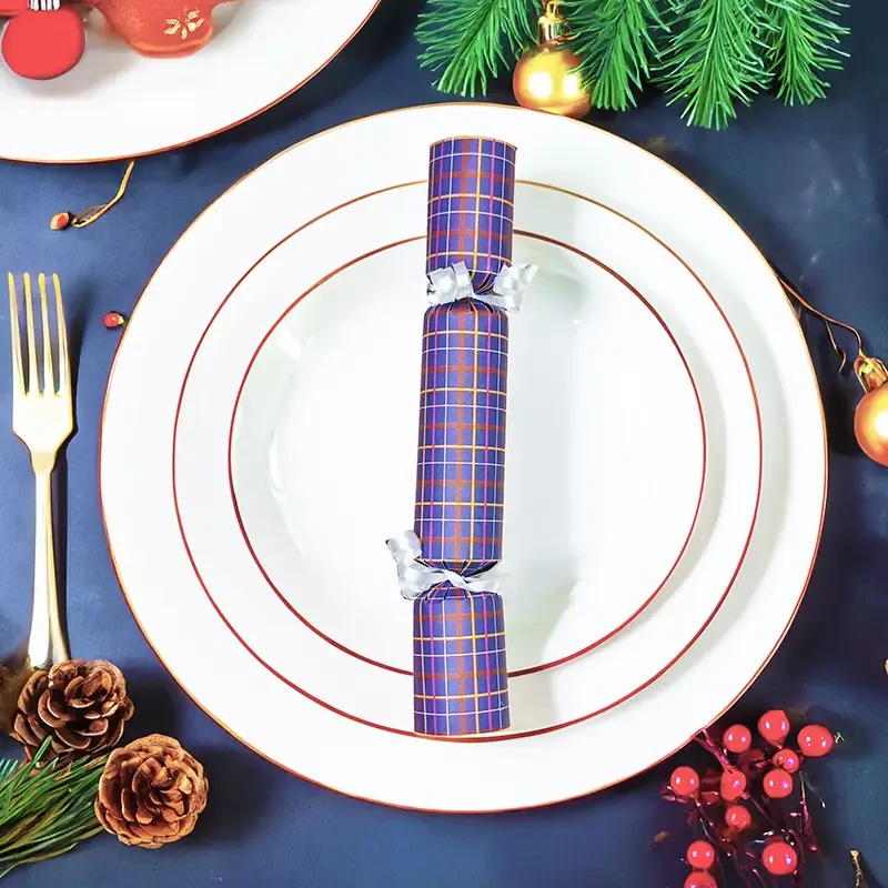 Purple Plaid - DIY Cracker Kit - Set of 6
