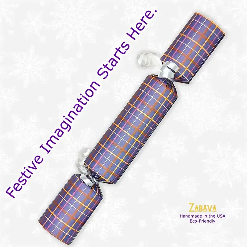 Purple Plaid - DIY Cracker Kit - Set of 6