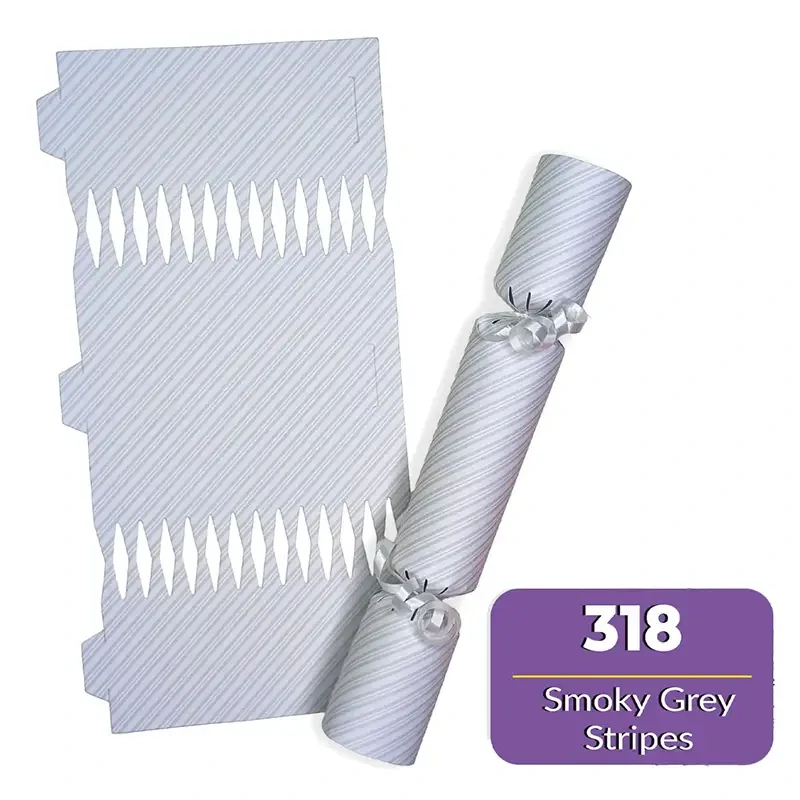 Smoky Grey Stripes - DIY Cracker Kit - Set of 6