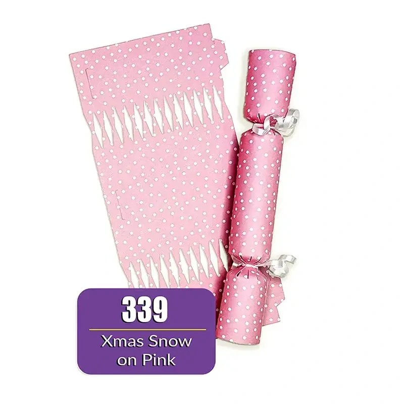 Chirstmas Snow on Pink - DIY Cracker Kit - Set of 6