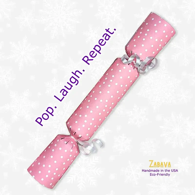 Chirstmas Snow on Pink - DIY Cracker Kit - Set of 6