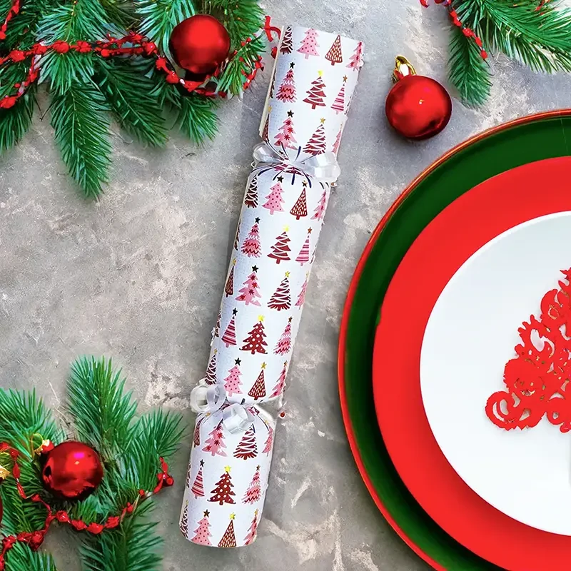 Christmas Trees with Gold Foil Stars - DIY Cracker Kit - Set of 6