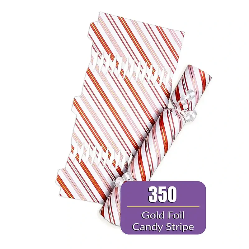 Gold Foil Candy Stripes - DIY Cracker Kit - Set of 6