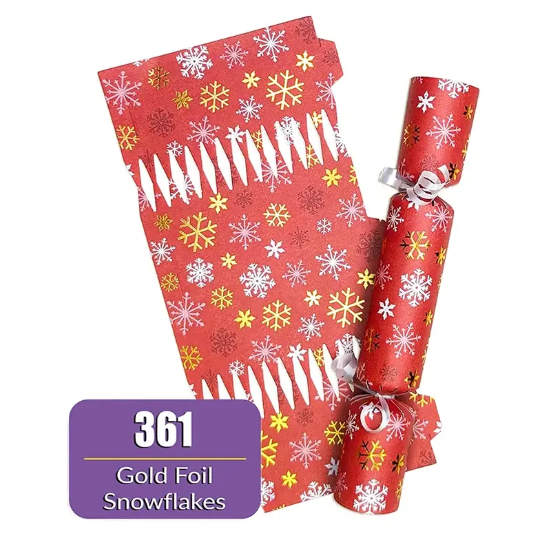 Gold Foiled Snowflakes - DIY Cracker Kit - Set of 6