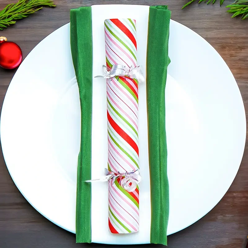 Green & Pink Candy Stripes - DIY Cracker Kit - Set of 6