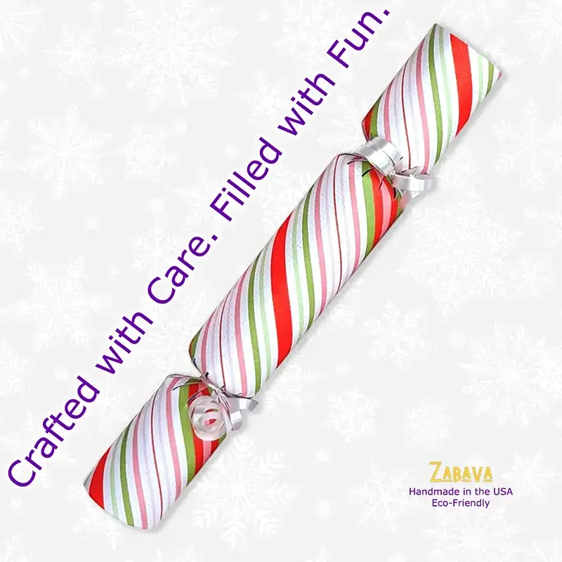 Green & Pink Candy Stripes - DIY Cracker Kit - Set of 6