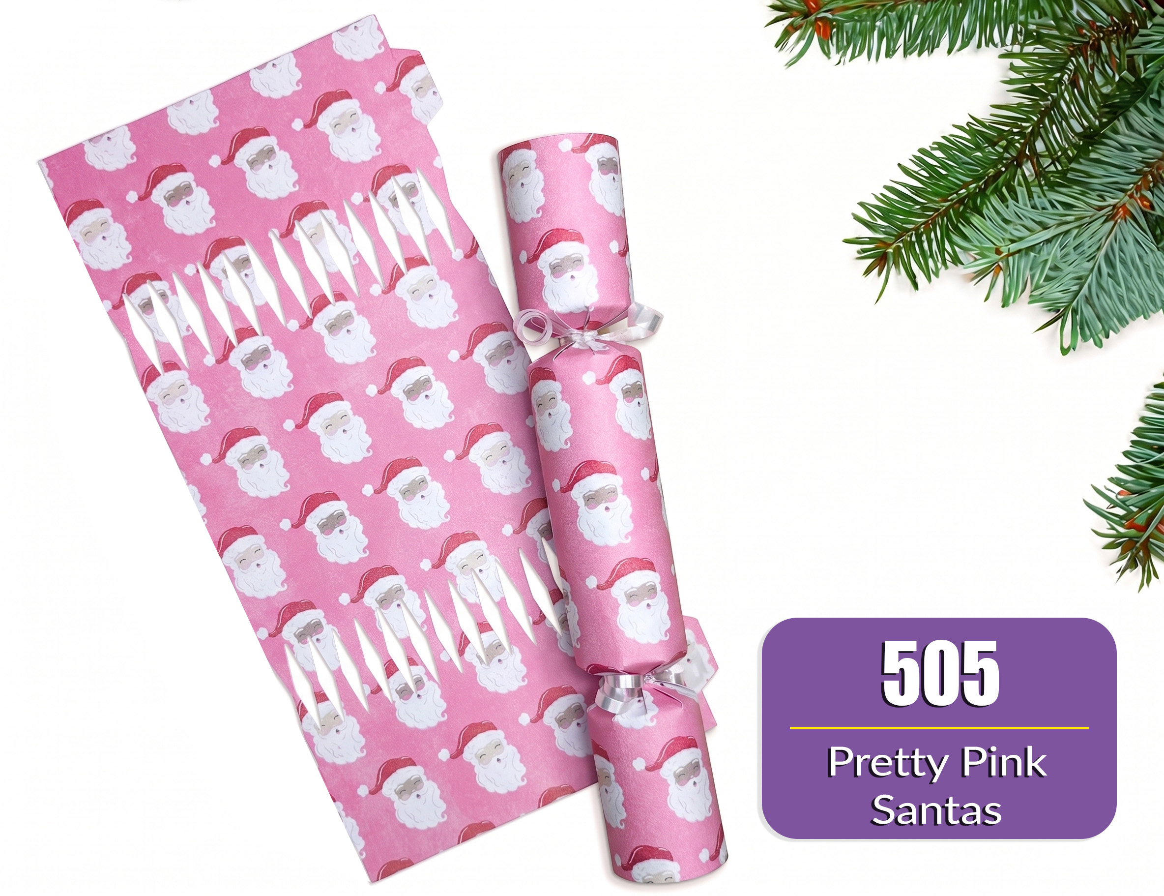 Pretty Pink Santas - DIY Cracker Kit - Set of 6