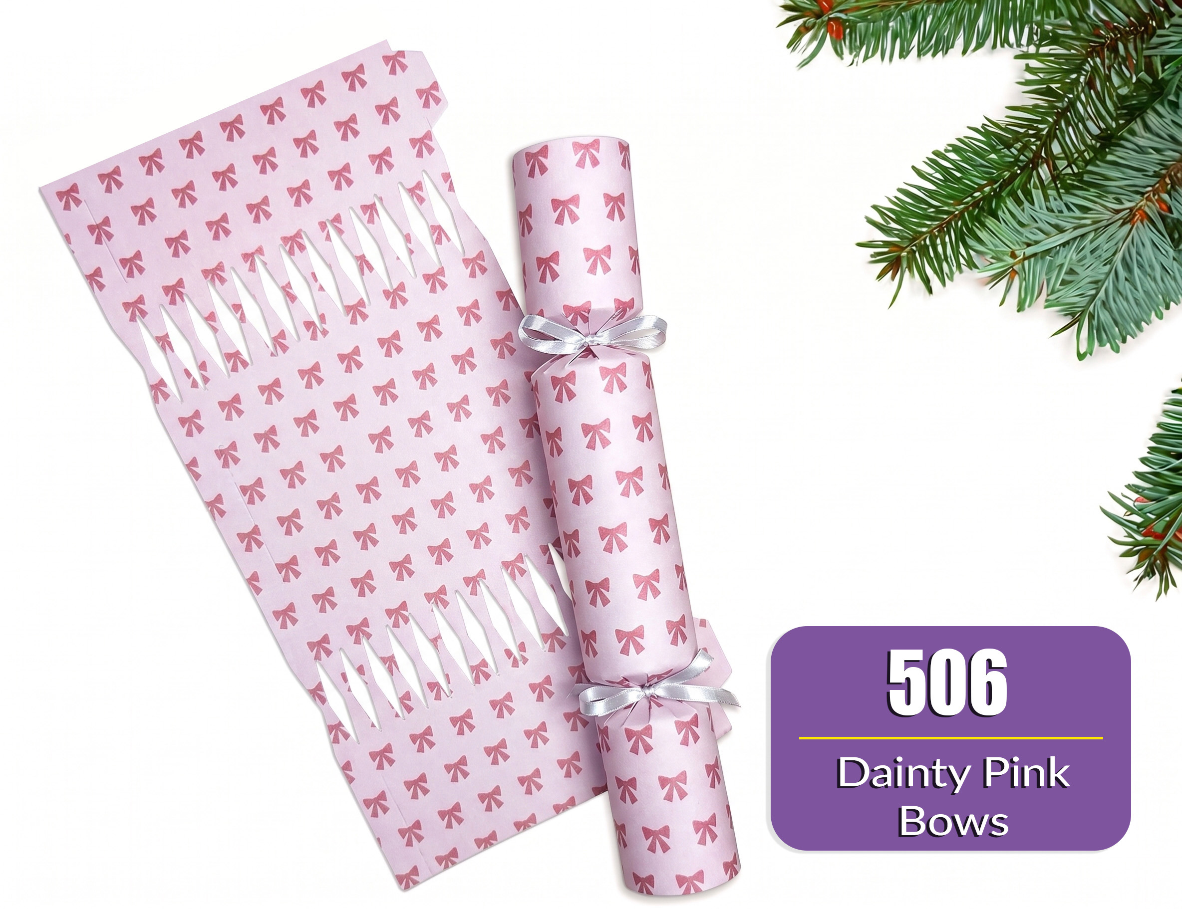 Dainty Pink Bows - DIY Cracker Kit - Set of 6
