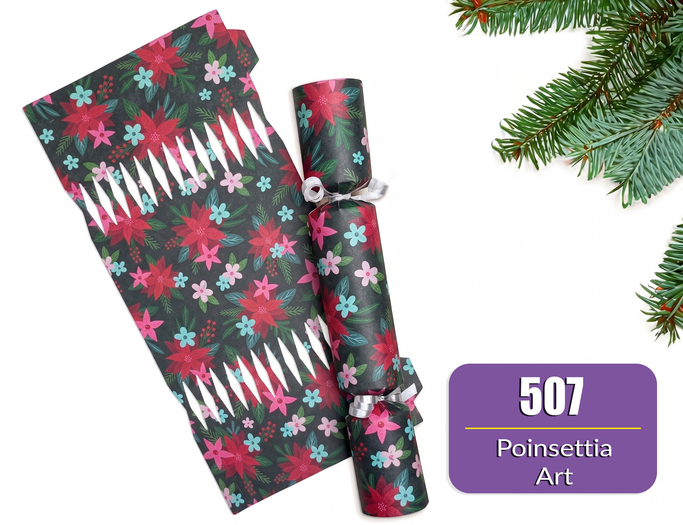 Poinsettia Art - DIY Cracker Kit - Set of 6
