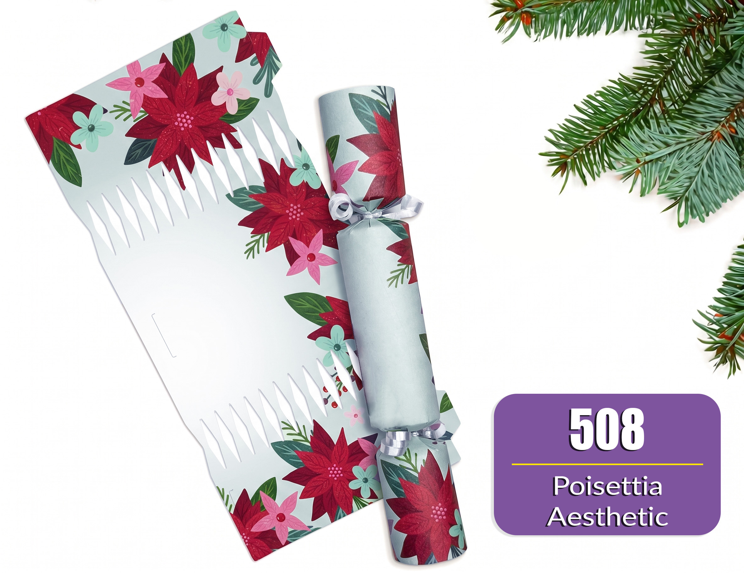 Poinsettia Aesthetic - DIY Cracker Kit - Set of 6