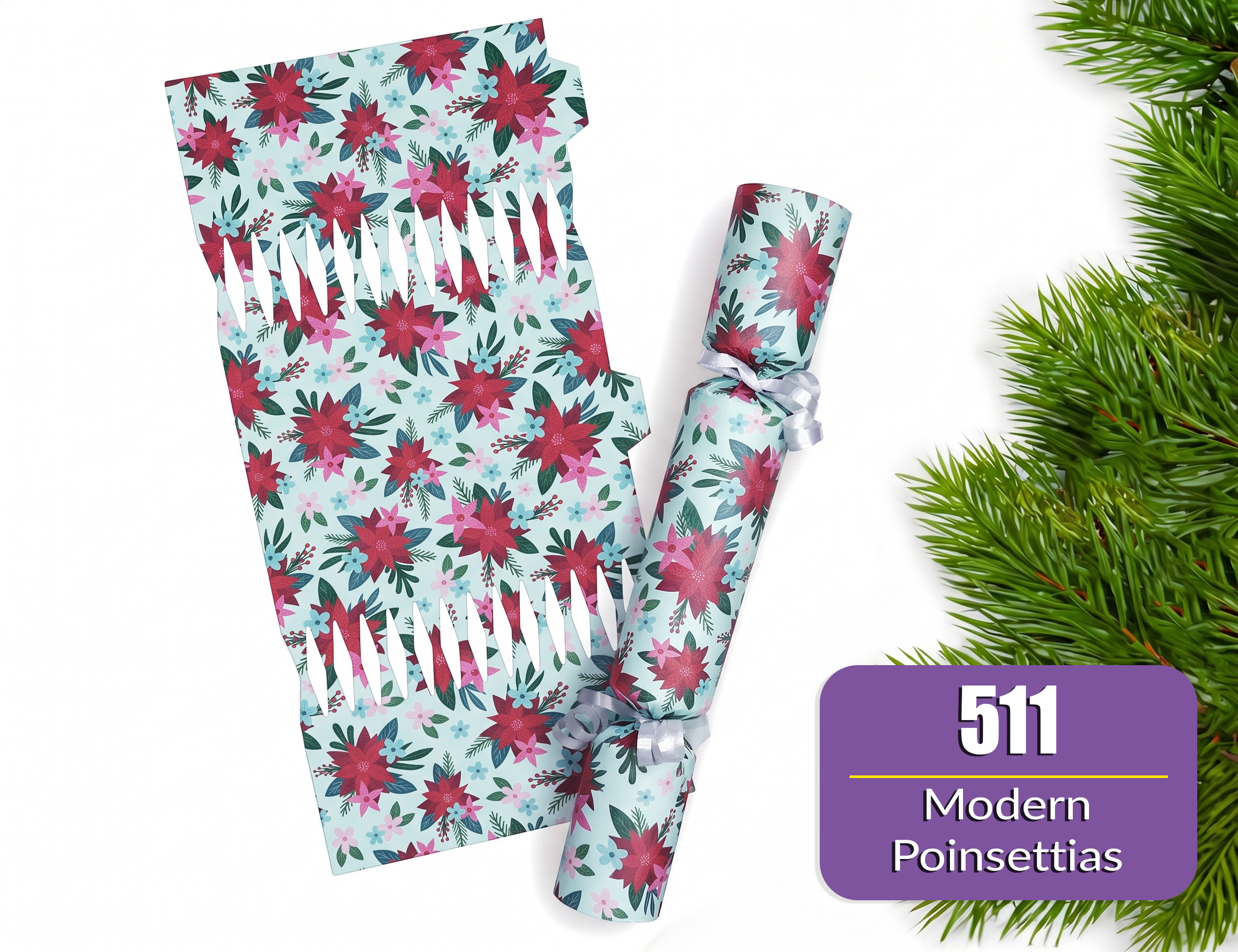 Modern Poinsettias - DIY Cracker Kit - Set of 6