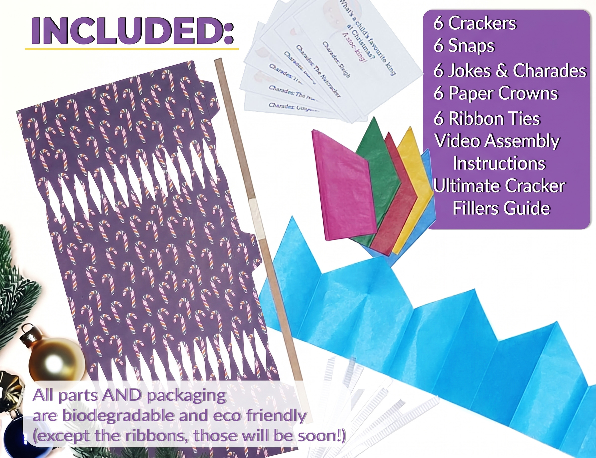 Cutie Canes - DIY Cracker Kit - Set of 6