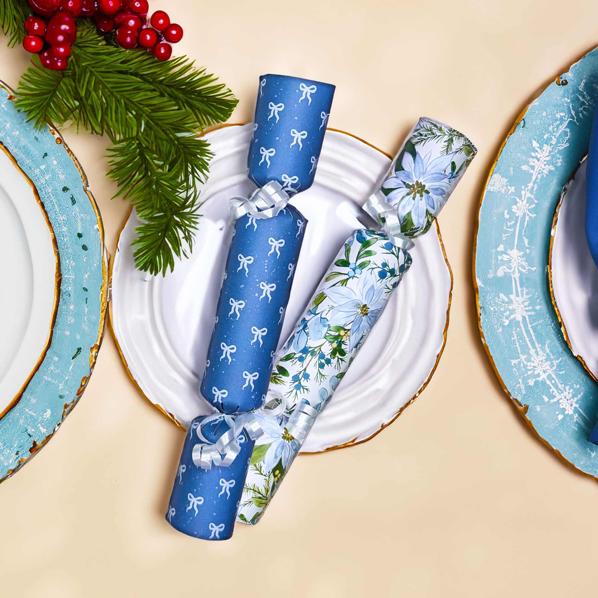 Country Blue Poinsettias