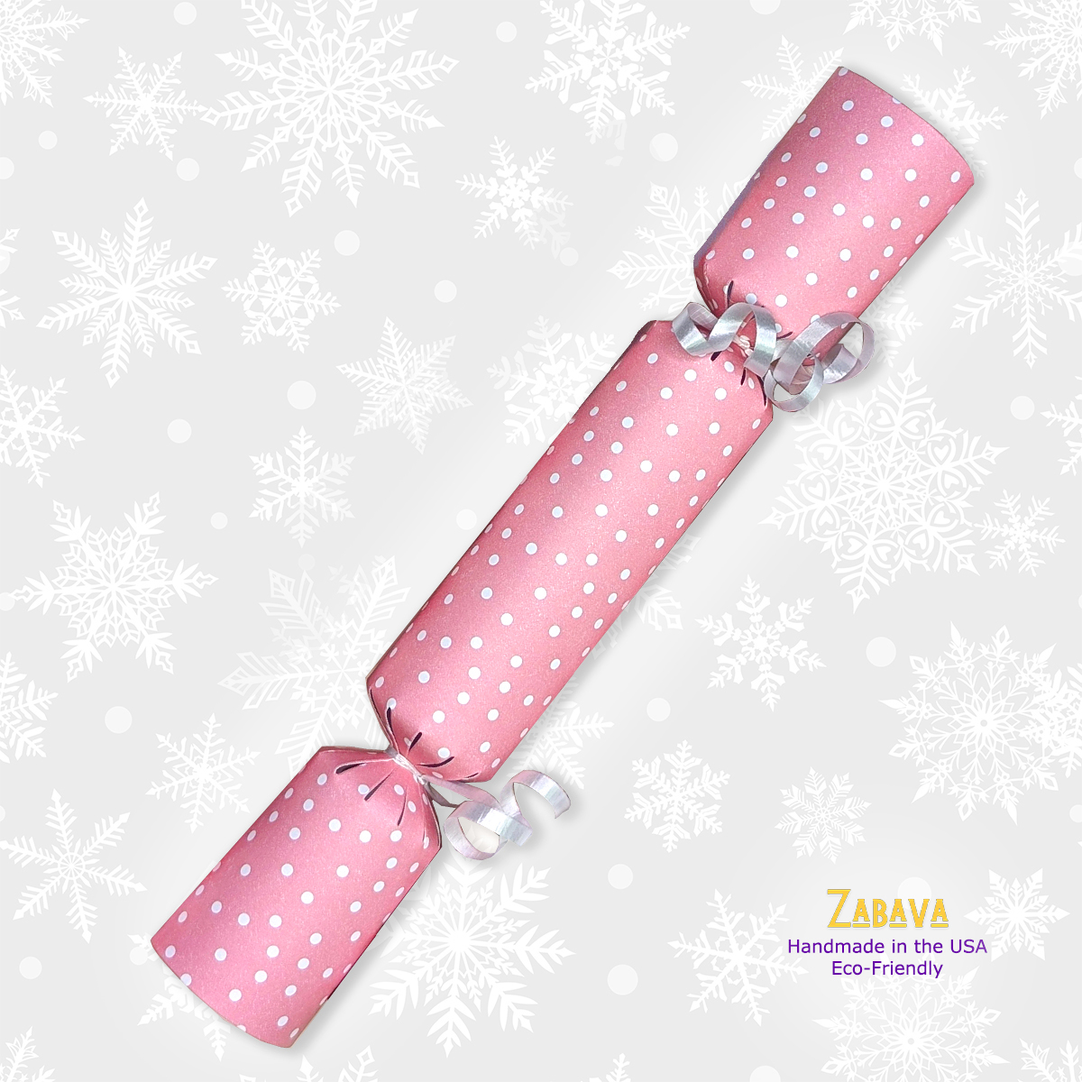 Chirstmas Snow on Pink - DIY Cracker Kit - Set of 6
