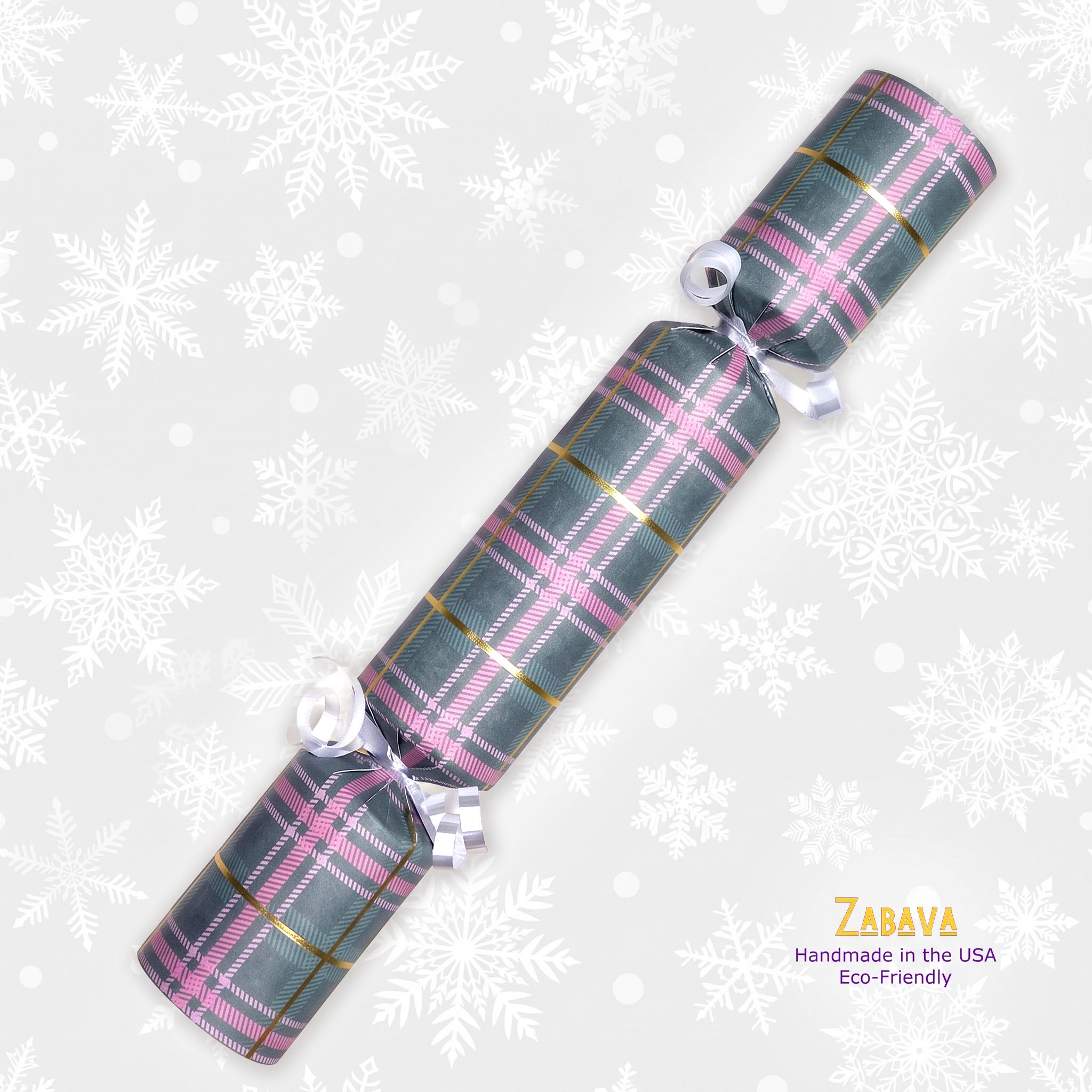 Shiny Gold Plaid - DIY Cracker Kit - Set of 6