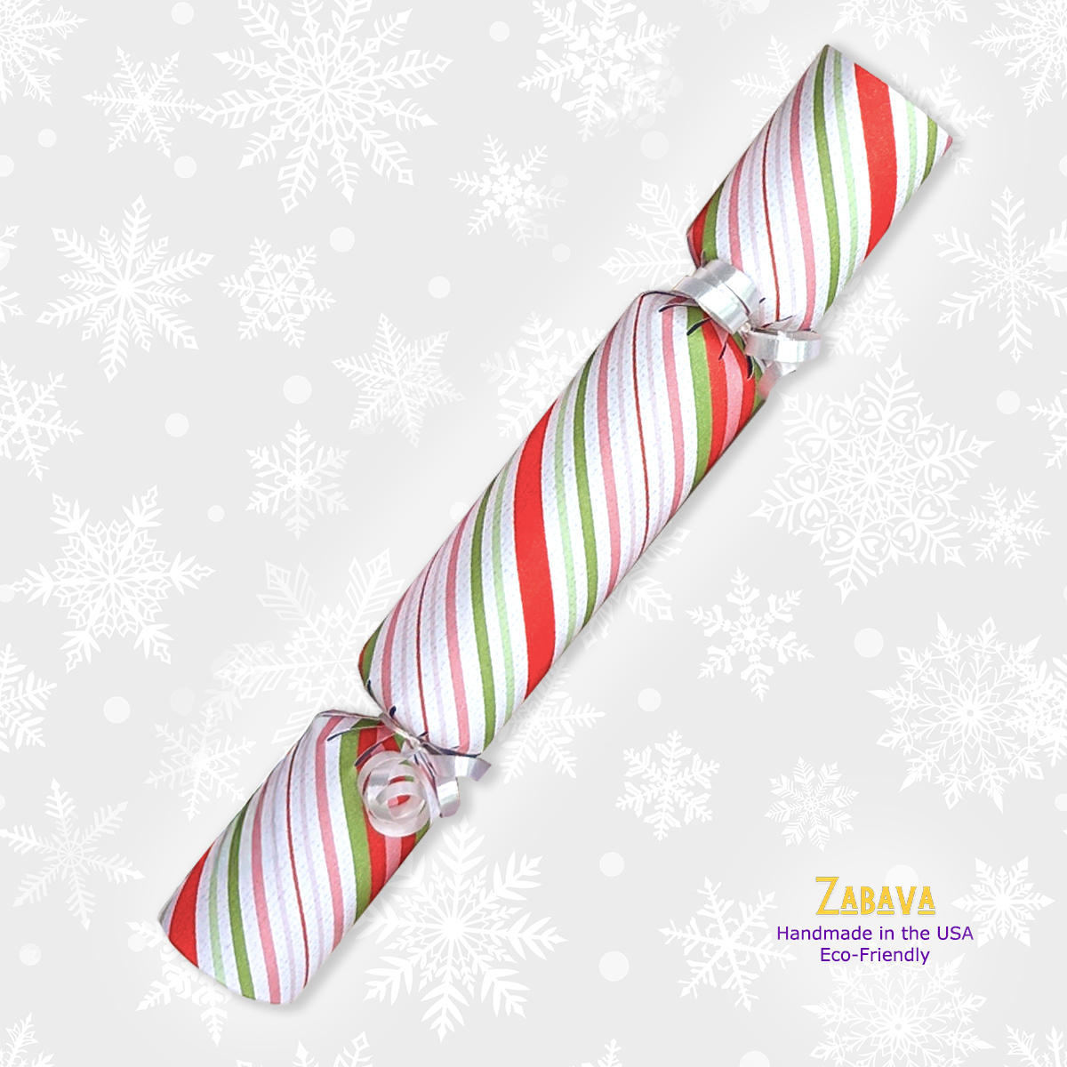 Green & Pink Candy Stripes - DIY Cracker Kit - Set of 6