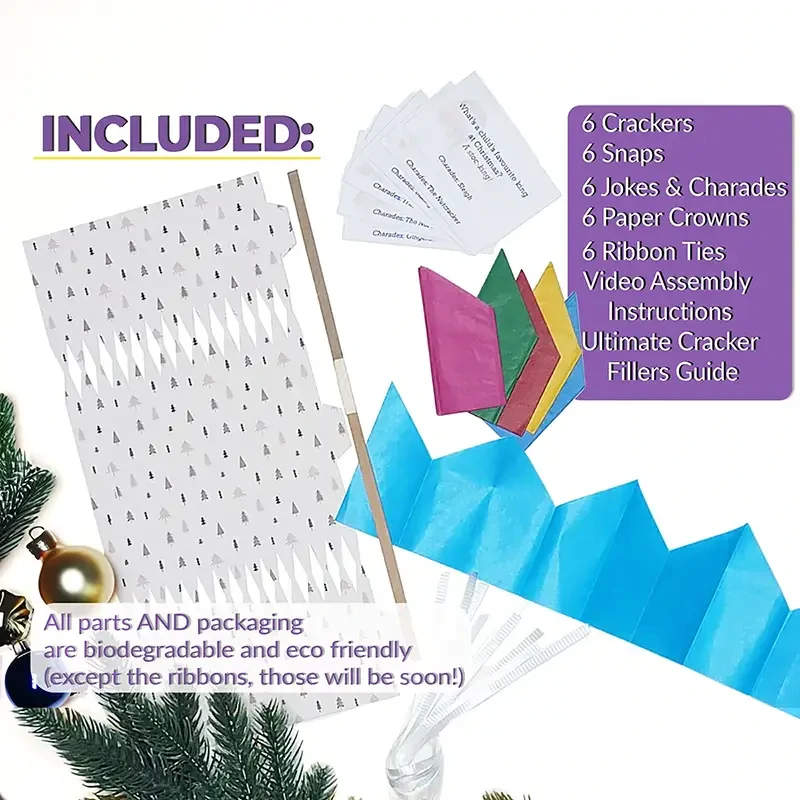 Blue Raspberry Stripes - DIY Cracker Kit - Set of 6