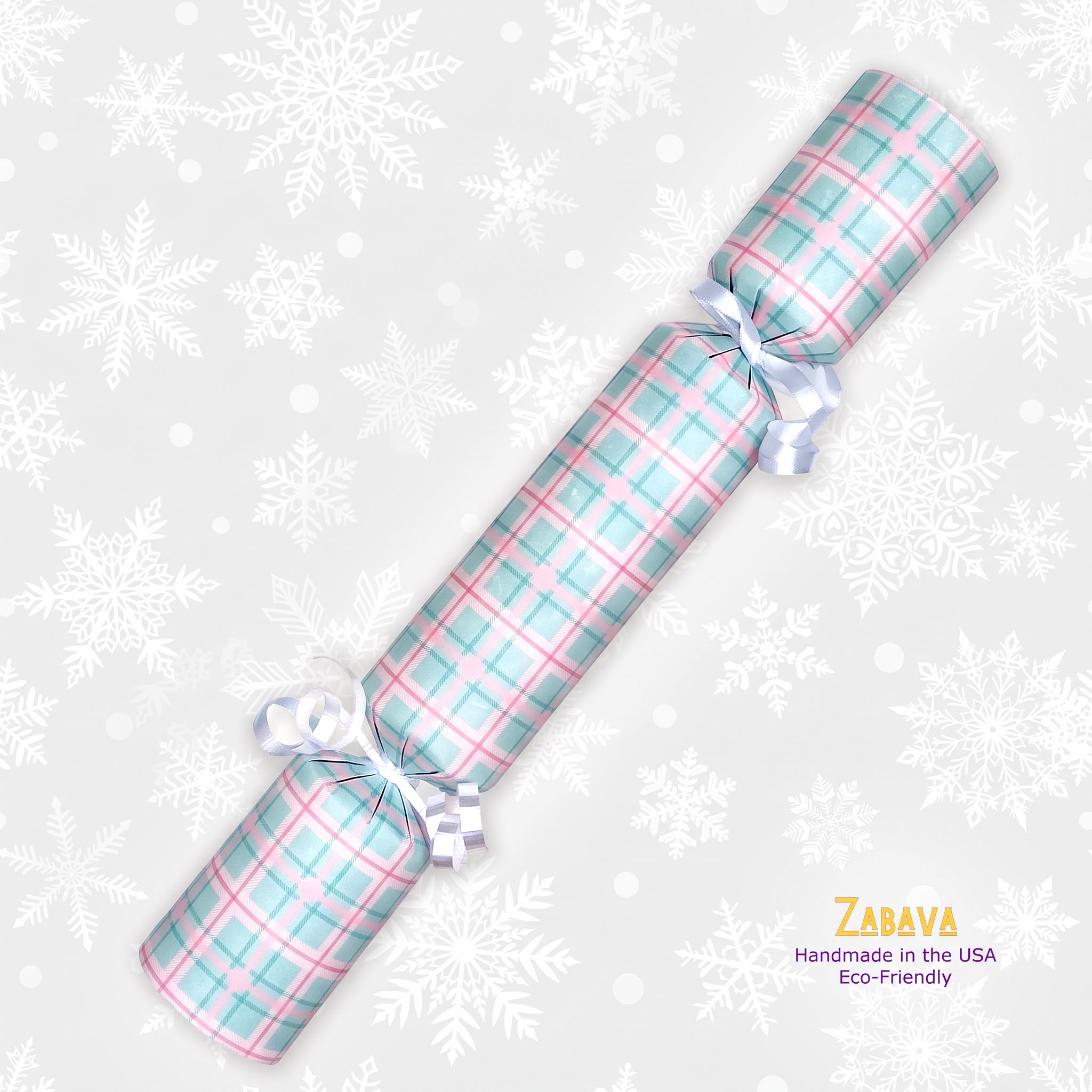 Mint Green Plaid - DIY Cracker Kit - Set of 6