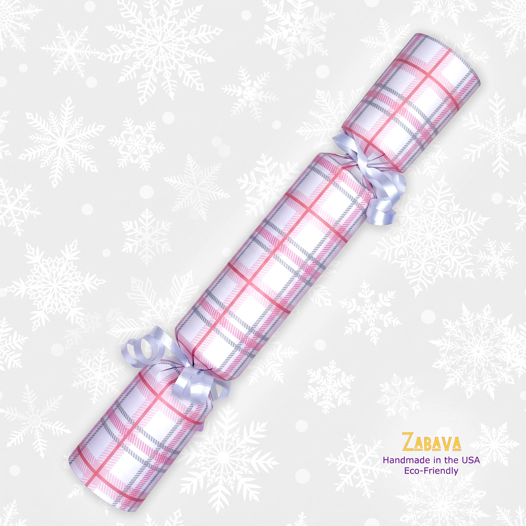 Pink & White Plaid - DIY Cracker Kit - Set of 6