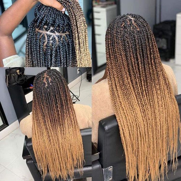 Ombre braiding hair