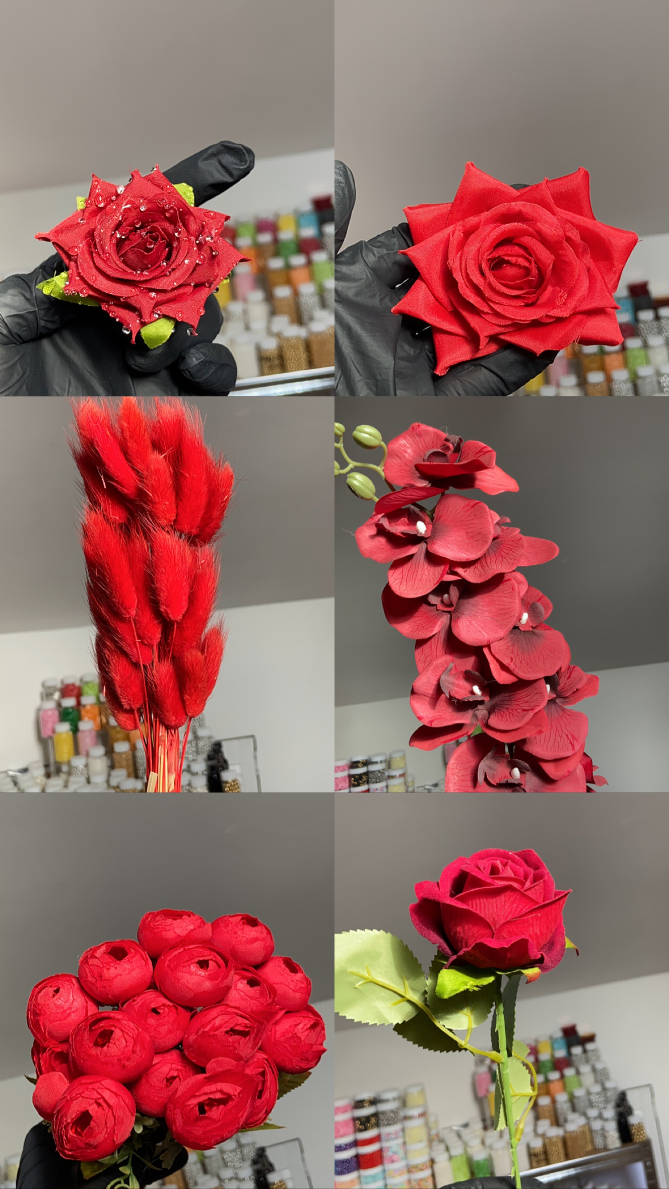 RED ARTIFICIAL FLOWERS