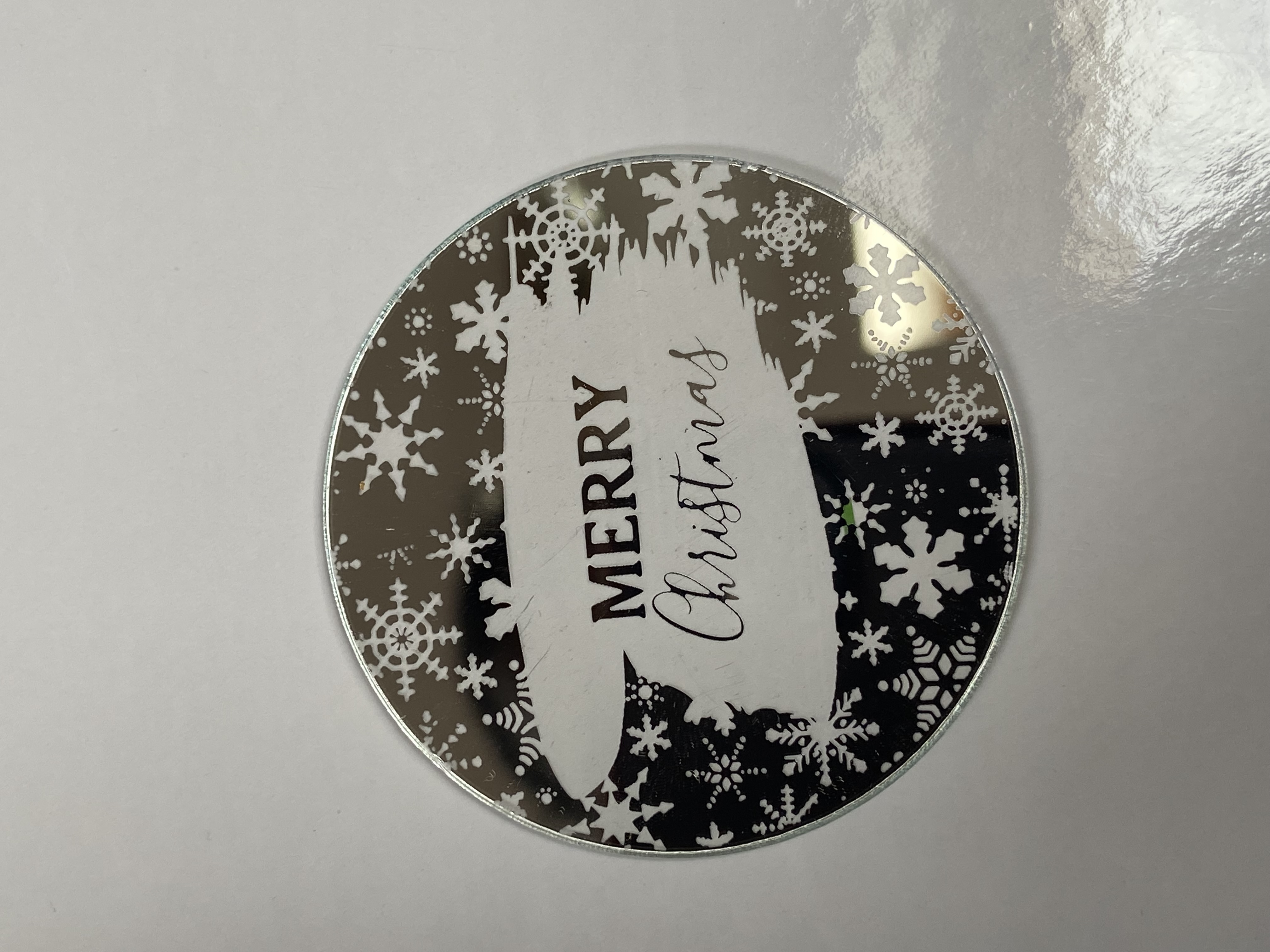 ACRYLIC CHRISTMAS ROUND DISC TOPPER