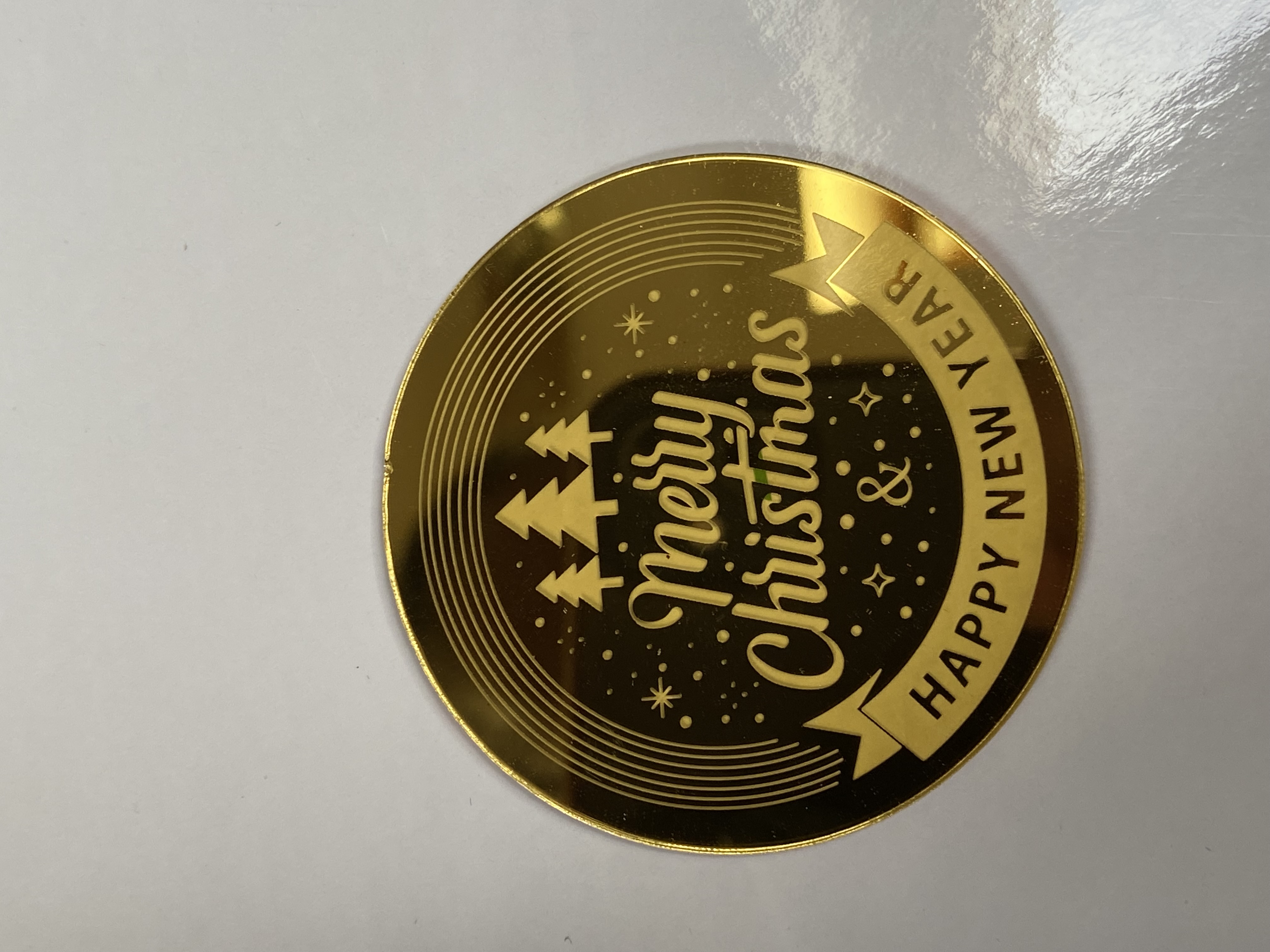 ACRYLIC CHRISTMAS ROUND DISC TOPPER