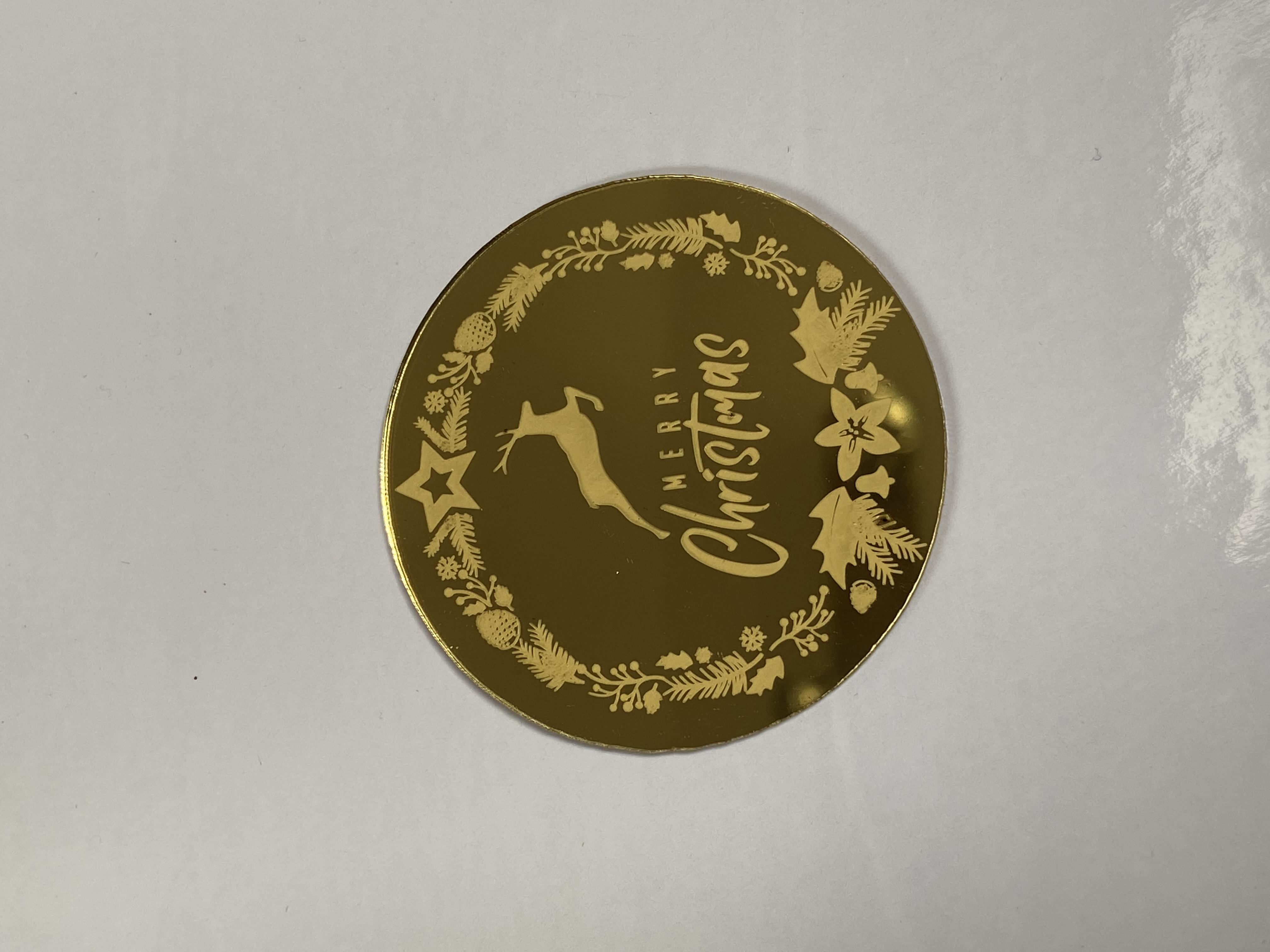 ACRYLIC CHRISTMAS ROUND DISC TOPPER