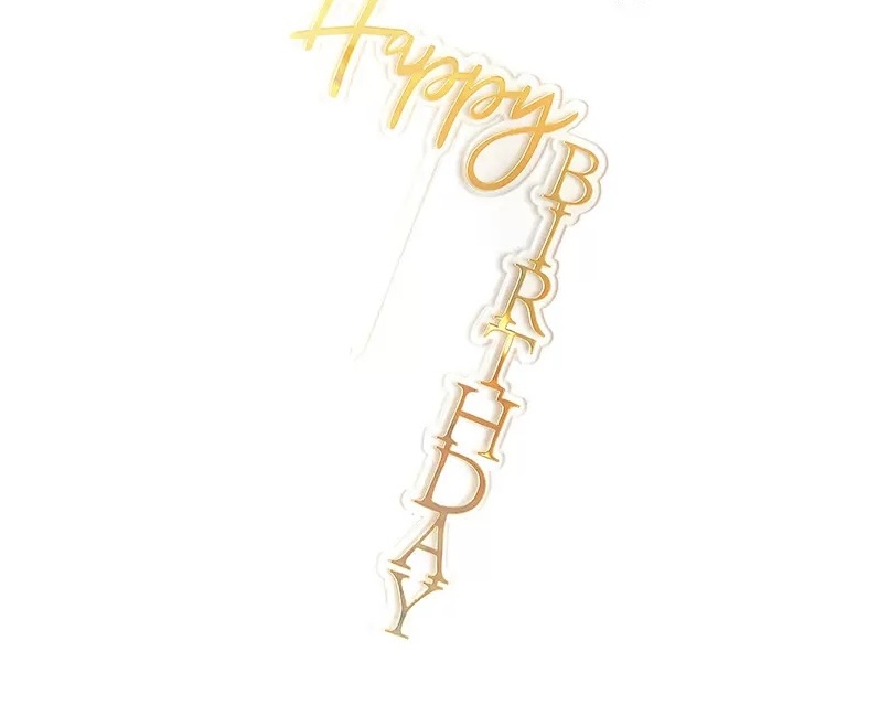 ACRYLIC RIGHT ANGLED BIRTHDAY TOPPER