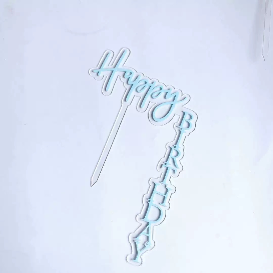 ACRYLIC RIGHT ANGLED BIRTHDAY TOPPER