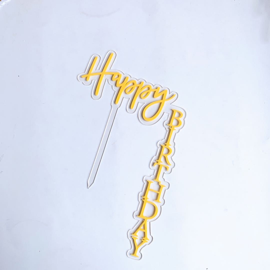 ACRYLIC RIGHT ANGLED BIRTHDAY TOPPER