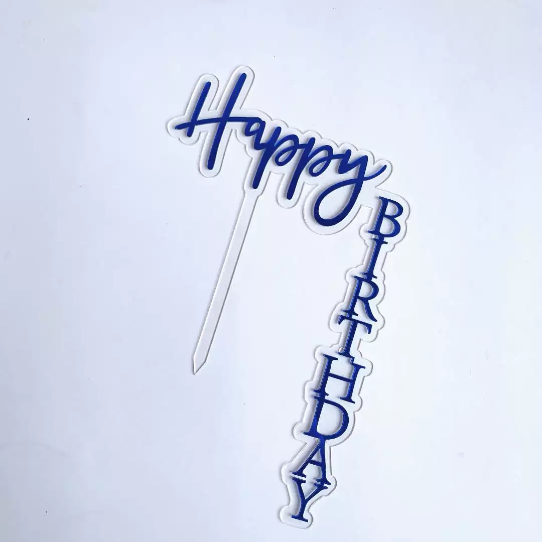 ACRYLIC RIGHT ANGLED BIRTHDAY TOPPER