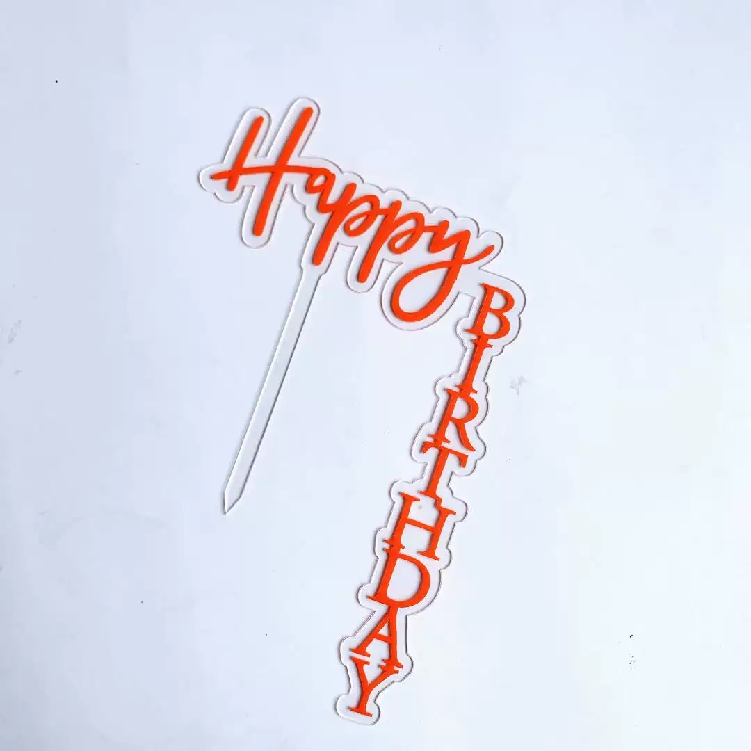 ACRYLIC RIGHT ANGLED BIRTHDAY TOPPER