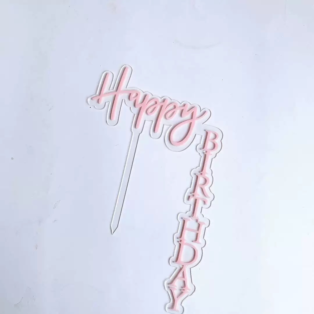 ACRYLIC RIGHT ANGLED BIRTHDAY TOPPER