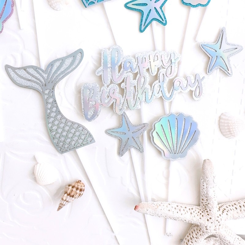 UNDER THE SEA TOPPER WITH HAPPY BIRTHDAY