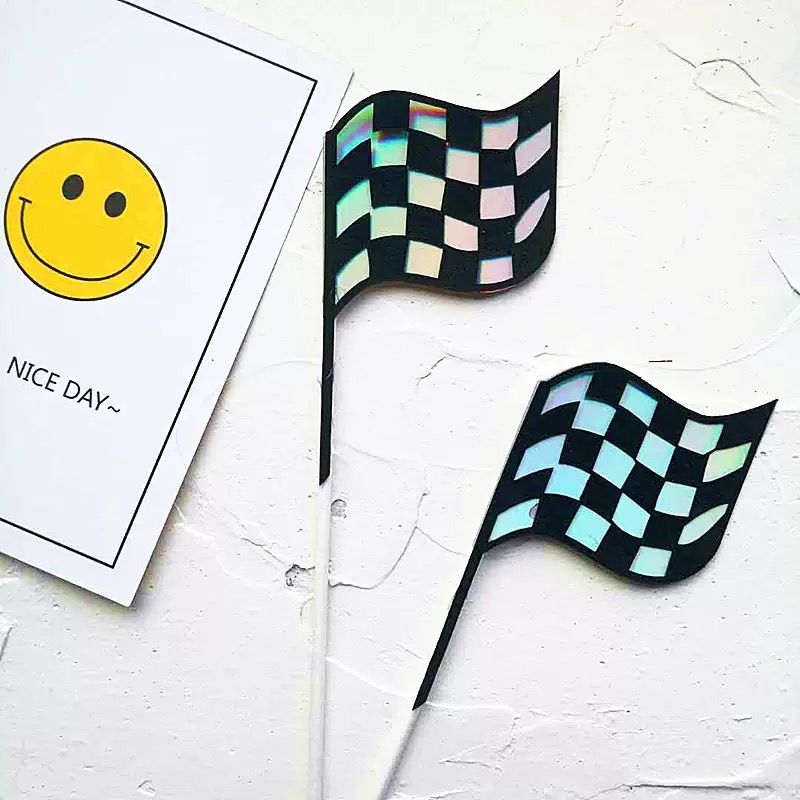 RACING FLAG CAKE TOPPER