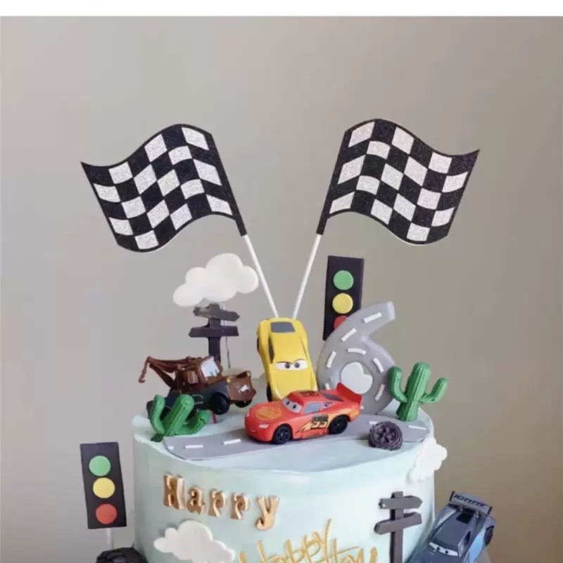 RACING FLAG CAKE TOPPER