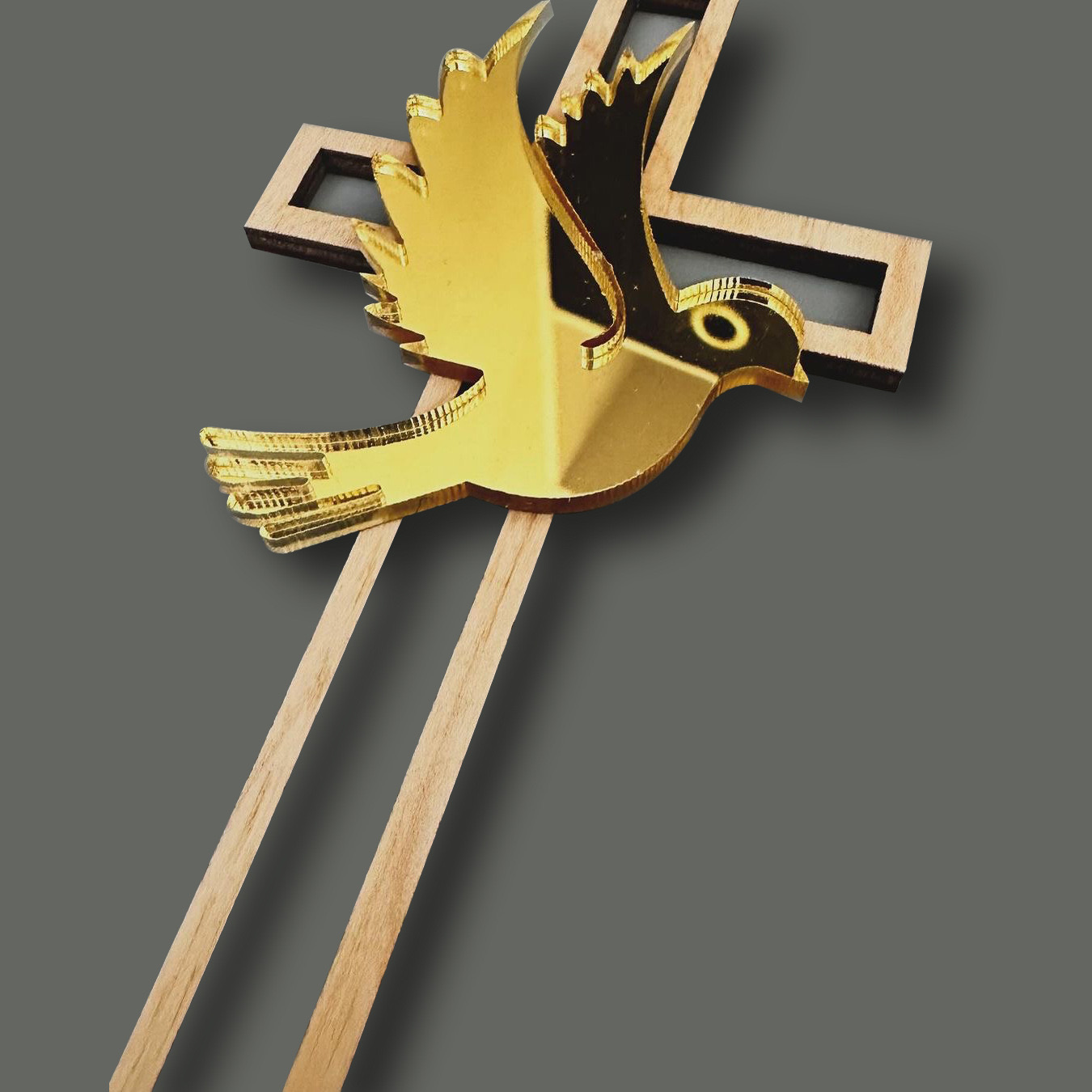 DOVE AND CROSS CAKE TOPPER