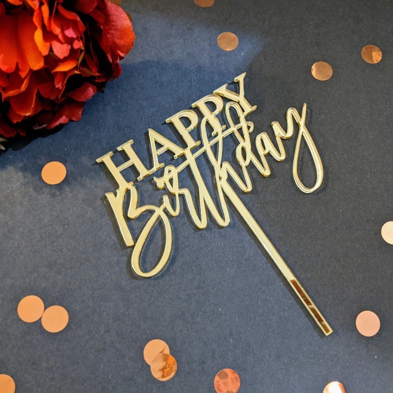 GOLD AND SILVER ACRYLIC TOPPER