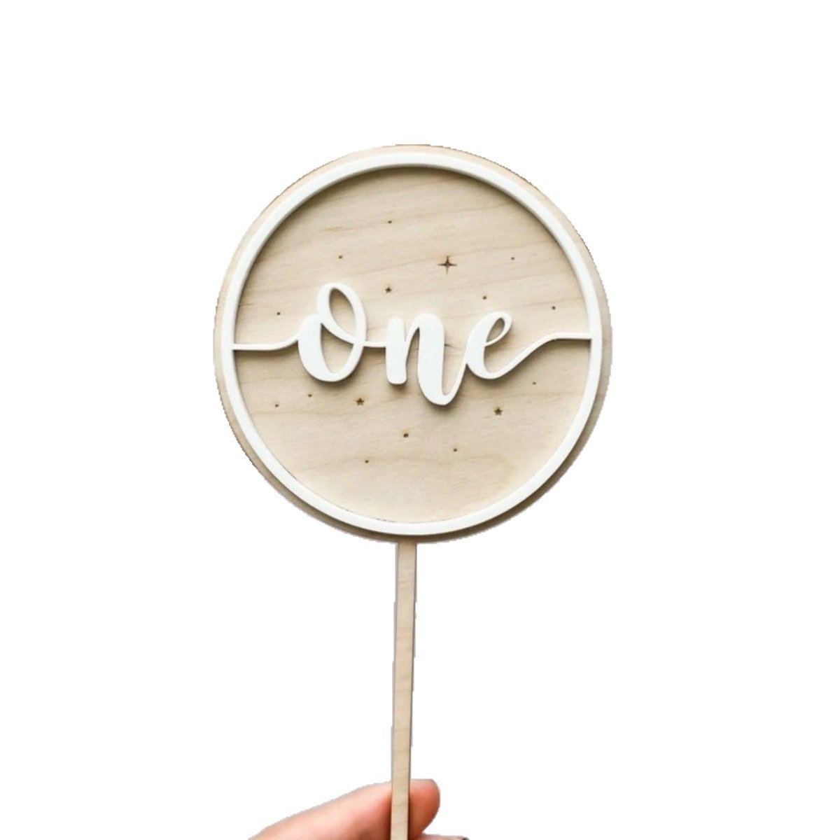 WOODEN ONE CAKE TOPPER