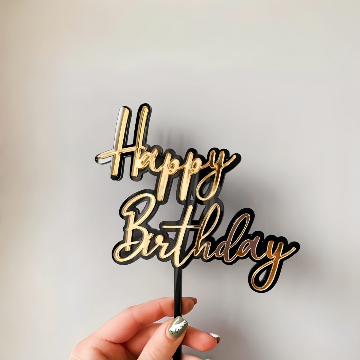 DOUBLE LAYER HAPPY BIRTHDAY TOPPER