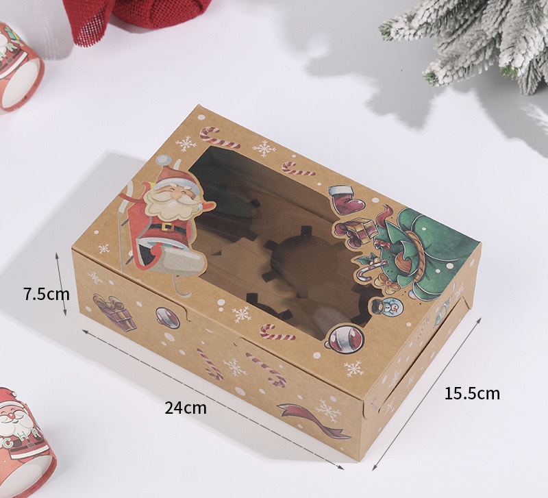 CHRISTMAS CUPCAKE BOX BY 6