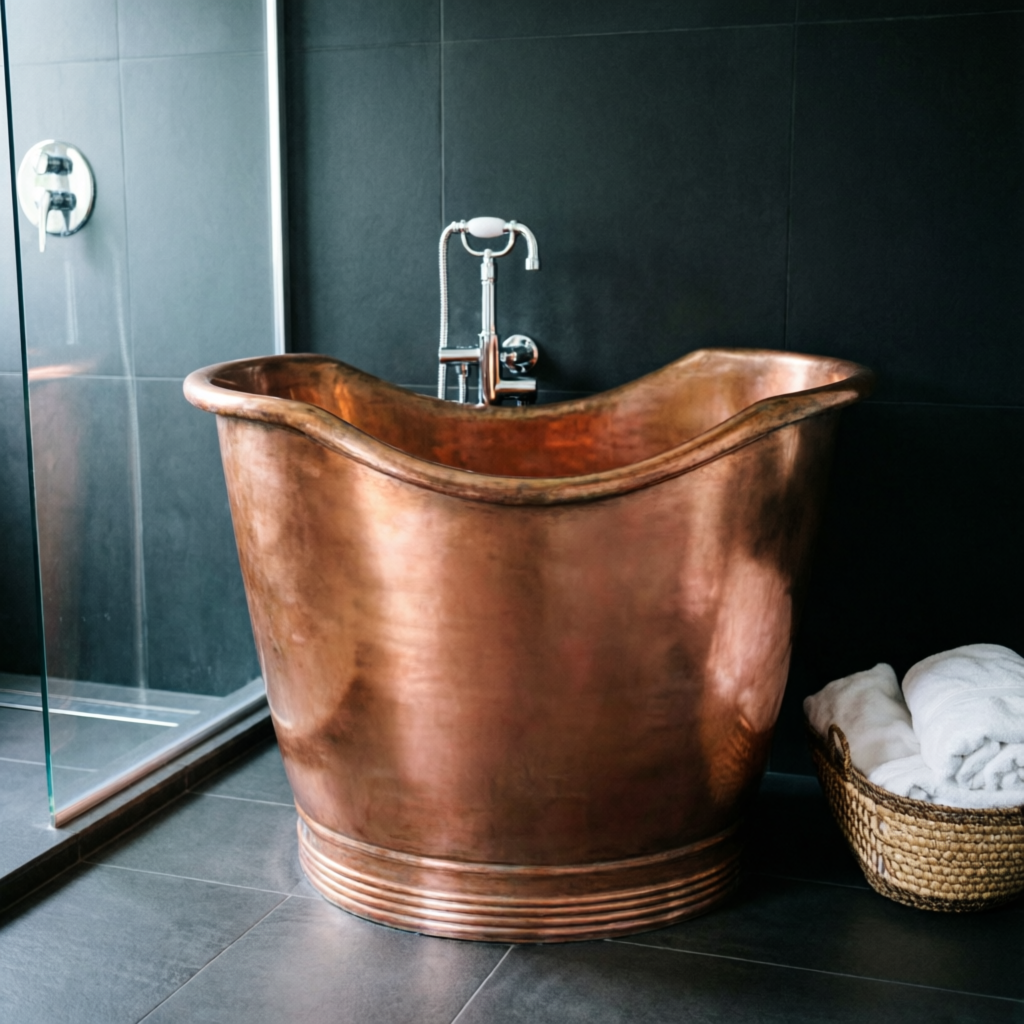 Handcrafted Copper Freestanding Bathtub - Spa Quality