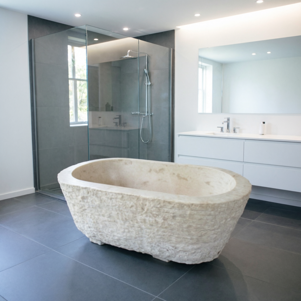 Handcrafted Marble Freestanding Bathtub - Spa Quality (Oval)