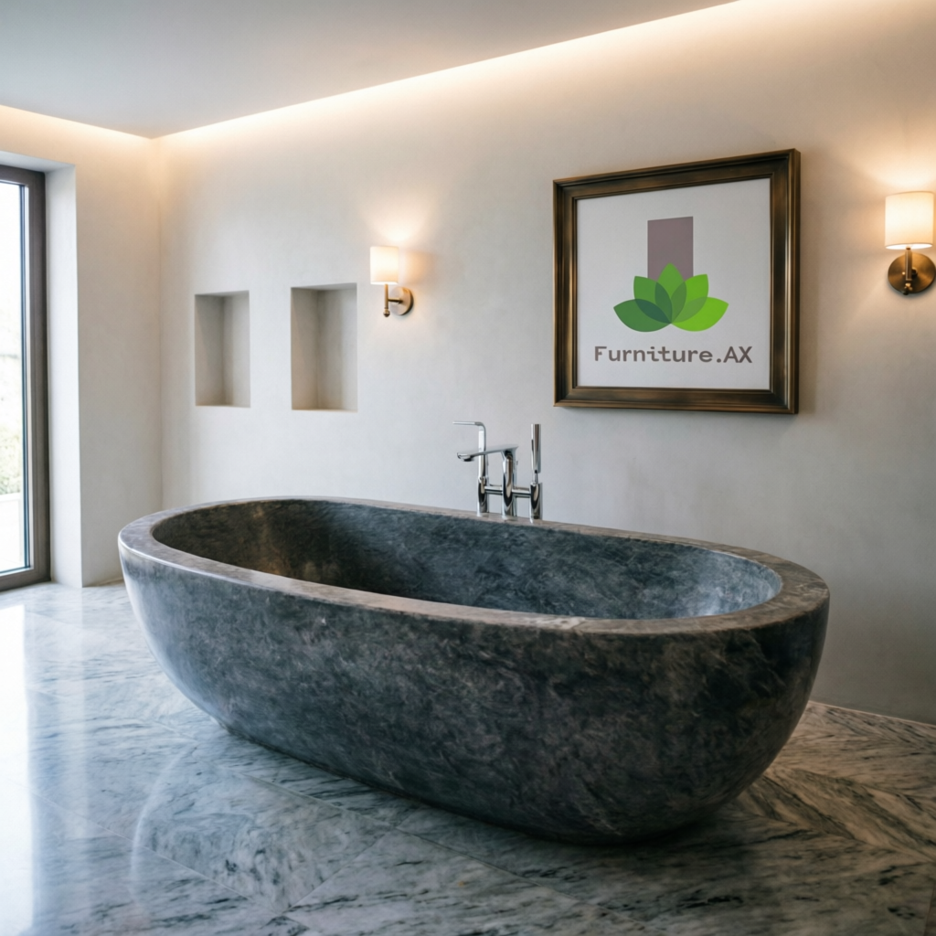 Handcrafted Marble Stone Freestanding Bathtub - Spa Quality (Oval)
